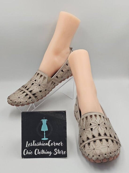 Spring Step Shoes - Spring Step Women's Beige Leather Fusaro Slip-On Flats Loafers Sz 10.5 (41) 3782